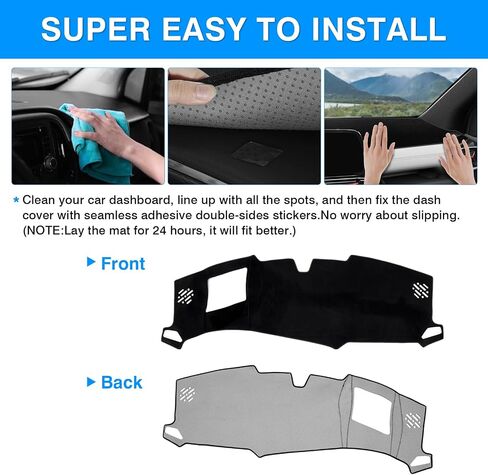 Autorder Dashboard Cover Mat for 2024 2025 Chevrolet Silverado EV Accessories Dash Cover Upgrade Velvet Dash Mat Sunshade Glare UV Rays Protector in Saudi Arabia