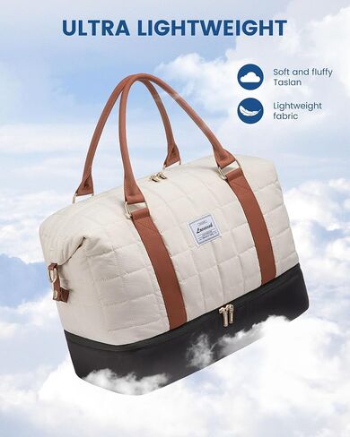 LOVEVOOK Large Duffle Bag for Travel, Puffer Weekender Bags for Women Travel Tote, Carry on Duffel Bag for Airplanes, 18 Inch Personal Item Bag Gym Bag Women, Black in Saudi Arabia