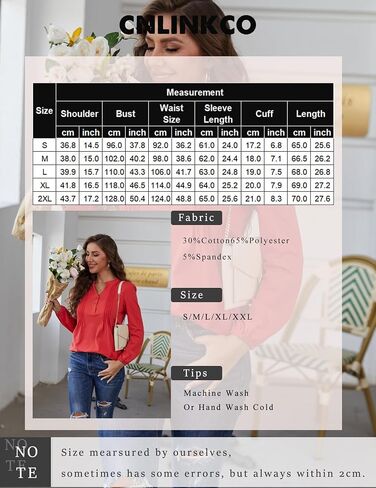 Long Sleeve Shirts for Women Buttons V Neck Fall Blouses Fashion Casual Loose Fit Pleated Tunic Tops in Saudi Arabia