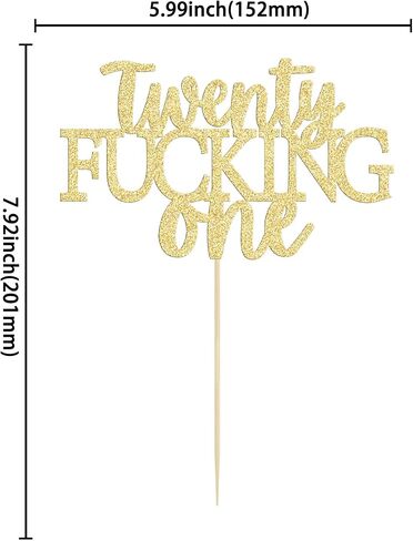 Gyufise 21st Birthday Cake Topper Twenty One Cake Decoration for 21st Birthday Legal AF Cake Decor Finally 21 Cake Topper Party Supplies Black in Kuwait