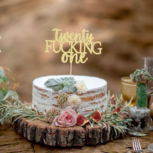 Gyufise 21st Birthday Cake Topper Twenty One Cake Decoration for 21st Birthday Legal AF Cake Decor Finally 21 Cake Topper Party Supplies Black in Kuwait