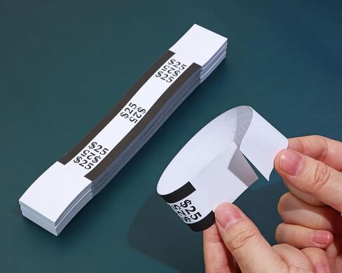 ONLYKXY 150pcs Self Sealing Cash Currency Straps Money Paper Bands Bill Wrappers Tape for Bank Supermarket Currency Organize Cash Dollar Wraps Organizer ($250) in Saudi Arabia