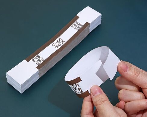 ONLYKXY 150pcs Self Sealing Cash Currency Straps Money Paper Bands Bill Wrappers Tape for Bank Supermarket Currency Organize Cash Dollar Wraps Organizer ($250) in Saudi Arabia