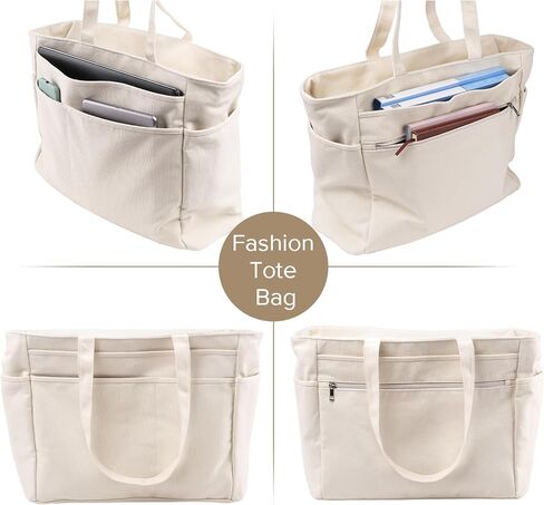 Tote Bag for Women， Tote Bag for Women with Zipper, Tote Bag with Compartments for Work, Gym, Shopping in Saudi Arabia