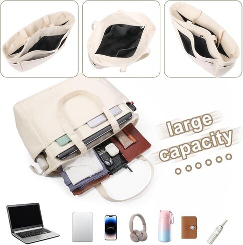 Tote Bag for Women， Tote Bag for Women with Zipper, Tote Bag with Compartments for Work, Gym, Shopping in Saudi Arabia