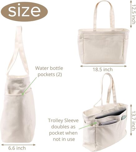Tote Bag for Women， Tote Bag for Women with Zipper, Tote Bag with Compartments for Work, Gym, Shopping in Saudi Arabia