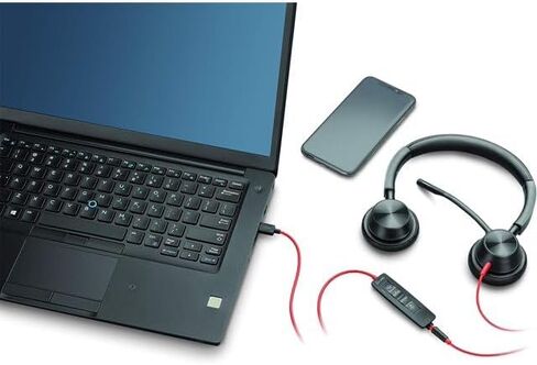 Plantronics - Blackwire 3325 - Wired, Dual-Ear (Stereo) Headset with Boom Mic - USB-A/3.5mm to connect to your PC and/or Mac - Works with Teams (Certified), Zoom & more in Saudi Arabia