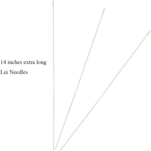 3Pcs Lei Needle for Leis Making, 14 Inch Large Eye Sewing Beading Needle for Art Craft Long Lei Needle to Make Hawaiian Flower Lei for Graduation Wedding Birthday Party, Dia 0.6mm, LXLVOUEG in Saudi Arabia
