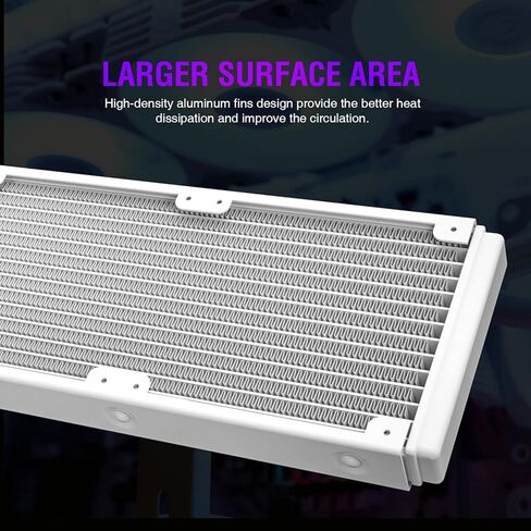 فيترو مبرد وحدة المعالجة المركزية السائل V360، 3X 120 ملم مراوح RGB ومضخة PWM قابلة للعنونة 360 ملم 290 واط TDP AIO مبرد مياه مع محور تحكم لانتل LGA 1700/1200/115X AMD AM5/AM4، لوحدة تحكم الالعاب in Kuwait