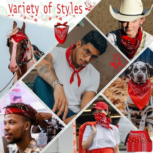 ILHSTY 32 Pcs Women Men Paisley Bandanas Bulk Unisex Cowboy Bandanas Head Scarf Necktie Face Cover Party Supplies in Kuwait