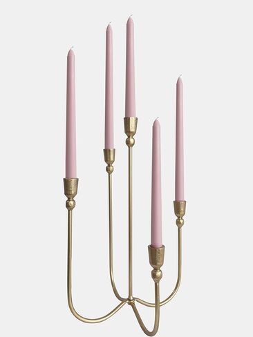 Iron Tabletop Candelabra - Decorative Metal Candelabra Candle Holder, 5 French Dinner Candles (Dinner 5 Candles) in Saudi Arabia