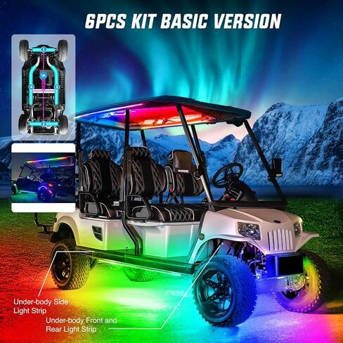 Nilight 4PCS Golf Cart Underglow LED Light Strip Dream Color Multi-Mode Neon Accent Lighting Kit APP and Remote Control Sound Active Music Sync IP67 Waterproof 12V-65V Input for EZGO Yamaha Club Car in Saudi Arabia