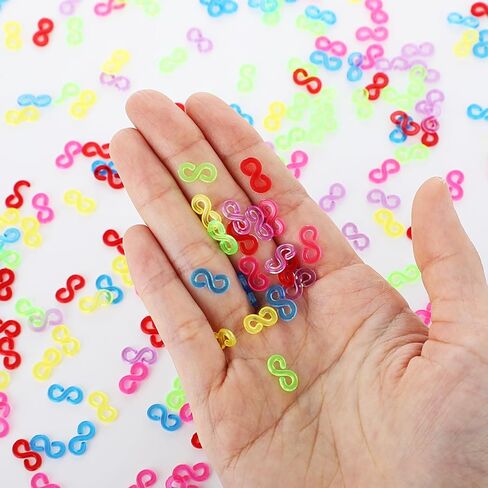 1500 PCS S Clips Rubber Band Bracelet Clips Plastic Loom Rubber Band Clips Colorful Rubber Bands Clips Clear Connectors Refills Bracelet Kit for DIY Handicrafts Bracelet Making in Saudi Arabia