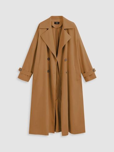 CIDER Oversized Solid Collar Long Trench Coat With Belt in Saudi Arabia