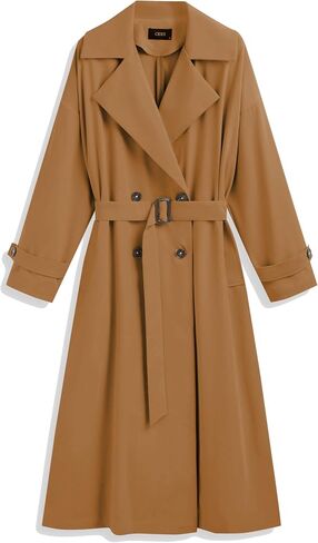CIDER Oversized Solid Collar Long Trench Coat With Belt in Saudi Arabia