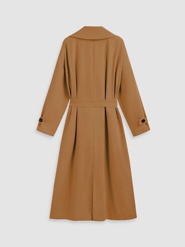 CIDER Oversized Solid Collar Long Trench Coat With Belt in Saudi Arabia