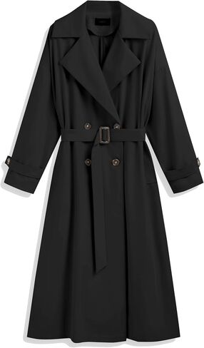 CIDER Oversized Solid Collar Long Trench Coat With Belt in Saudi Arabia