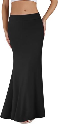 KIFOVEN Women's Foldover High Waist Maxi Skirt Stretchy Comfy Flare Long Skirts 2026 Fashion A-Line Flowy Casual Skirt in Kuwait