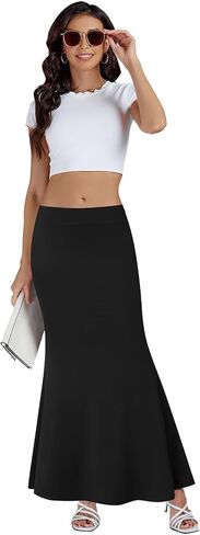 KIFOVEN Women's Foldover High Waist Maxi Skirt Stretchy Comfy Flare Long Skirts 2026 Fashion A-Line Flowy Casual Skirt in Kuwait