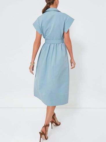 Jenkoon Women's Turn Down Collar Shirt Dress with Belt Short Sleeve Shell Trench Coat Formal Dresses in Kuwait