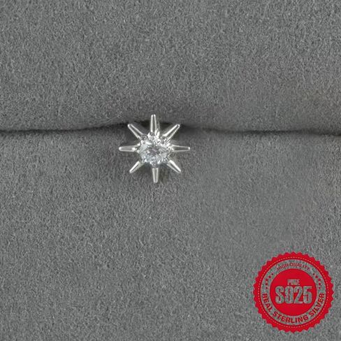 Sterling Silver Nose Rings Studs 20G Nostril Piercings for Women Men Cubic Zirconia Hypoallergenic L Shape Sun Flower Nose Piercing Earring Gifts in Saudi Arabia
