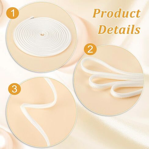 AHANDMAKER 2 Bundle 78.7 Inches Women's Tie Back for Wedding Bridal Gown, 0.2 Inch White Adjustable Lace up Dress Cord Back Corset Ribbon Replacement, Lacing Cord for Zipper Replacement or Buttons in Saudi Arabia
