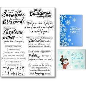 Arbuya Christmas Verses Clear Stamps Set Christmas Sayings Scrapbooking Stamp Rubber Stamps for Card Making Christmas Sentiment Silicone Stamps for DIY Scrapbooking Making