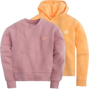 Reebok Girl's Sweatshirt Hoodies 2 Pack Sweatshirts Fashion Hoodie Crewneck Sweaters for Girls Sizes 7-16 in Saudi Arabia
