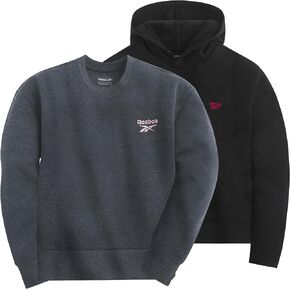 Reebok Girl's Sweatshirt Hoodies 2 Pack Sweatshirts Fashion Hoodie Crewneck Sweaters for Girls Sizes 7-16