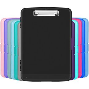 Clipboard with Storage, High Capacity Clip Boards 8.5x11 with Storage, Plastic Nursing Clipboard Folder with Pen Holder, Heavy Duty Storage Clipboard with Low Profile Clip for School & Office