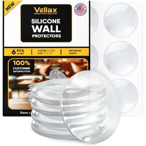 Door Knob Wall Protector - 4pcs (1.97"x0.44") – Easy to Install, Silicone Wall Protectors from Door Knobs for Noise Reduction & Surface Protection, Self-Adhesive