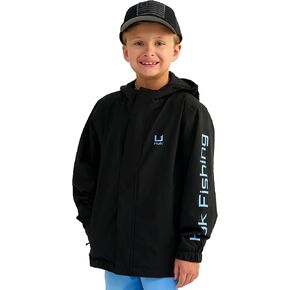 HUK Boys' Storm Jacket, Heavy Duty Fishing Rain Coat for Kids