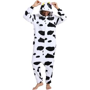 Unisex Adult Animal Onesie Pajamas, Men Women Flannel Halloween Cosplay Costume