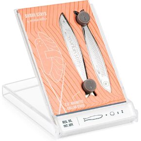 Wurkin Stiffs 2.5 inch Sushi Stays Metal Magnetic Fish Collar Stays and Magnets with storage case