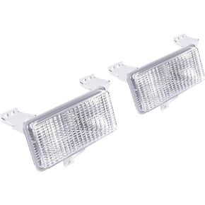 KUAFU Pair Turn Signal Lights Compatible with 1983-1991 Chevrolet Blazer Suburban GMC Jimmy Pickup Truck Parking Lamps Side Marker Lights Smoke Lens Plastic