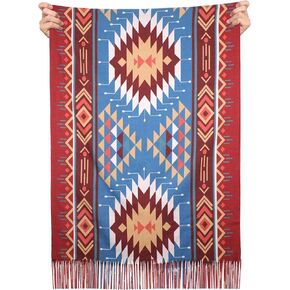 Aztec Style Shawls Scarf Blanket Table Runner for Women Winter Warm Soft Boho Western Decer Long Faux Cashmere Tassel Wraps Evening Dresses Gifts
