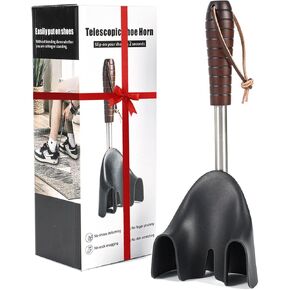 REVEX Long Handle Shoe Horn,10''-31'' Telescopic Shoe Horn Long Handle for Seniors Men Women,Shoe Horn with Heel Protection.