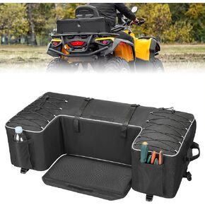KEMIMOTO Upgrade ATV Storage Bag Rear Seat Gear Bag Four Wheeler Cargo Bag Thickened Cushion Back Seat for Passenger Compatible with Sportsman 450 500 570 Scrambler TRX FourTrax Outlander 570 Suzuki