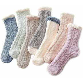 Women's 7-Pair Pack of Soft and Fuzzy Winter Slipper Socks - Perfect for Cold Weather