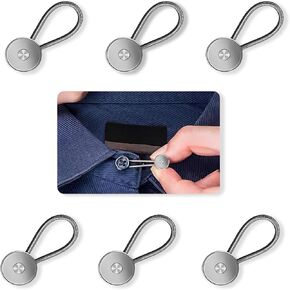 Collar Extenders for Mens Shirts,Button Extender for Dress Shirts,Comfortable Neck Extenders for Mens Dress Shirts,Suits Trouser,Coat,Shirts,6 Pack Gray.