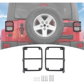 for Jeep JK Tail Light Cover Guards for Jeep Wrangler JK JKU 2007-2017 Black Metal Exterior Accessories 2pcs
