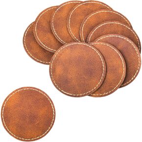 60 Pcs Blank Leatherette Hat Patches and Adhesive Laser Artificial Leather Round Patches, Artificial Leather Patches for Hats Custom Fabric Repair Seam Laser Supplies