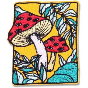 Boersma Mushroom Embroidered Patches Embroidery Patch Sewing Applique Iron On Sew On Emblem for DIY Jeans Clothing Repair Hat Bag Decor