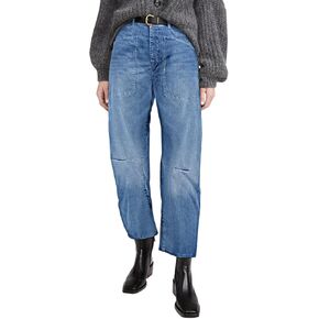 EVALESS Womens Baggy Barrel Jeans High Waisted Wide Leg Boyfriend Denim Ankle Pants