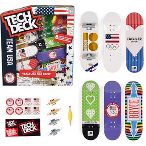 TECH DECK, Team USA Sk8 6-Pack, Collectible and Customizable Mini Skateboards, Kids Toys for Ages 6 and up, Amazon Exclusive