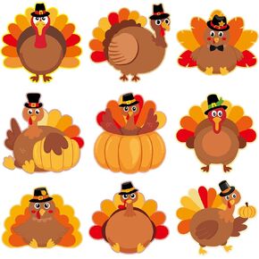 Thanksgiving Turkey Cutouts Turkey Bulletin Board Decorations Fall Cut-Outs Decor for Classroom Party Home