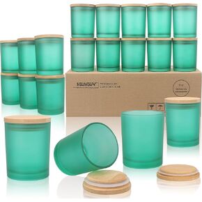 MILIVIXAY 20 Pack 7 OZ Matte Black Thick Glass Candle Jars with Lids - Bulk Empty Candle Jars for Making Candles - Spice, Powder Containers.
