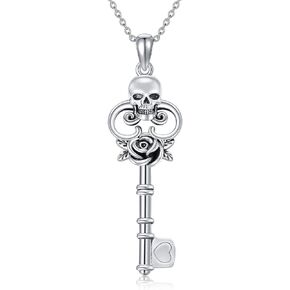 YAFEINI Victorian Key Necklace 925 Sterling Silver Retro Vintage Key Jewelry Gifts for Women Girls