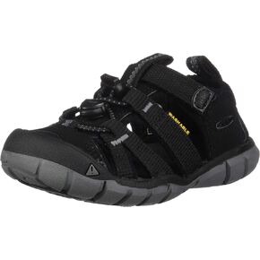 KEEN Seacamp 2 CNX Closed Toe Sandals, Black/Steel Grey, 8 US Unisex Big Kid