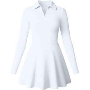 OQQ Womens Dress Casual Long Sleeve Elastic Simple A-Line Zipper Mini Dress in Kuwait